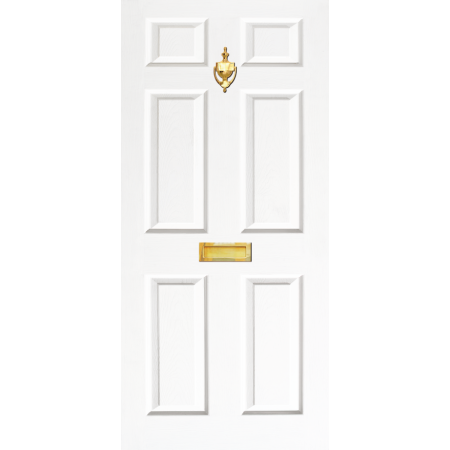 Door Decal Dementia Friendly with Letterbox and Knocker - White